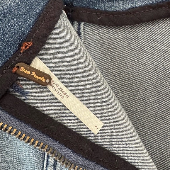 FREE PEOPLE Denim Mini Skirt Faded Indigo Size 2 - Picture 6 of 11